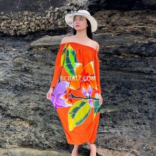 Hot Sale Rayon Dress Hand Painted Handmade in Bali